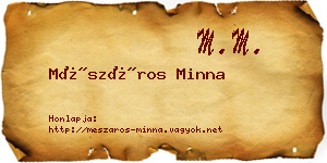 Mészáros Minna névjegykártya